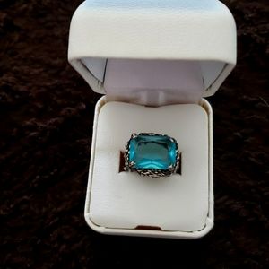 925 Silver ring with Blue stone